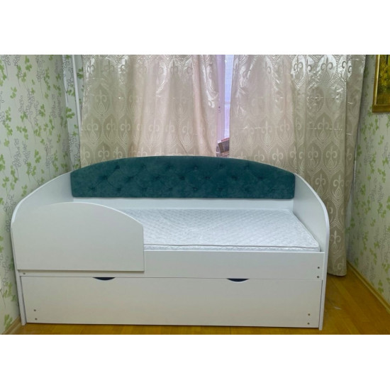 Детская кроватка «Выдвижная» с МЯГКОЙ СПИНКОЙ (С выдвижным местом)